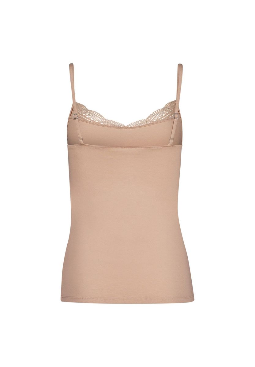 Spaghetti-Top mit Spitzenbesatz