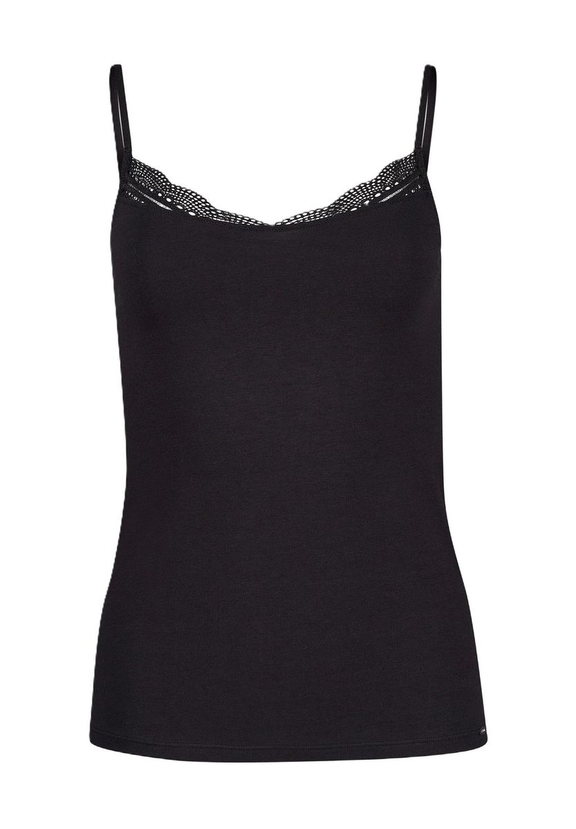 Baumwoll-Jersey-Top mit Spitze