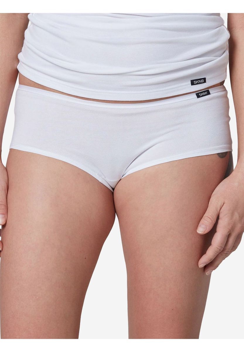 Weiße Hipster-Slips aus Baumwollmischung, 2er-Pack