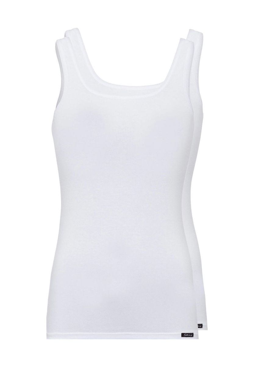 Klassisches weißes Baumwoll-Tanktop-Set