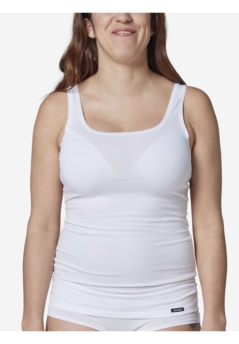 Klassisches weißes Baumwoll-Tanktop-Set