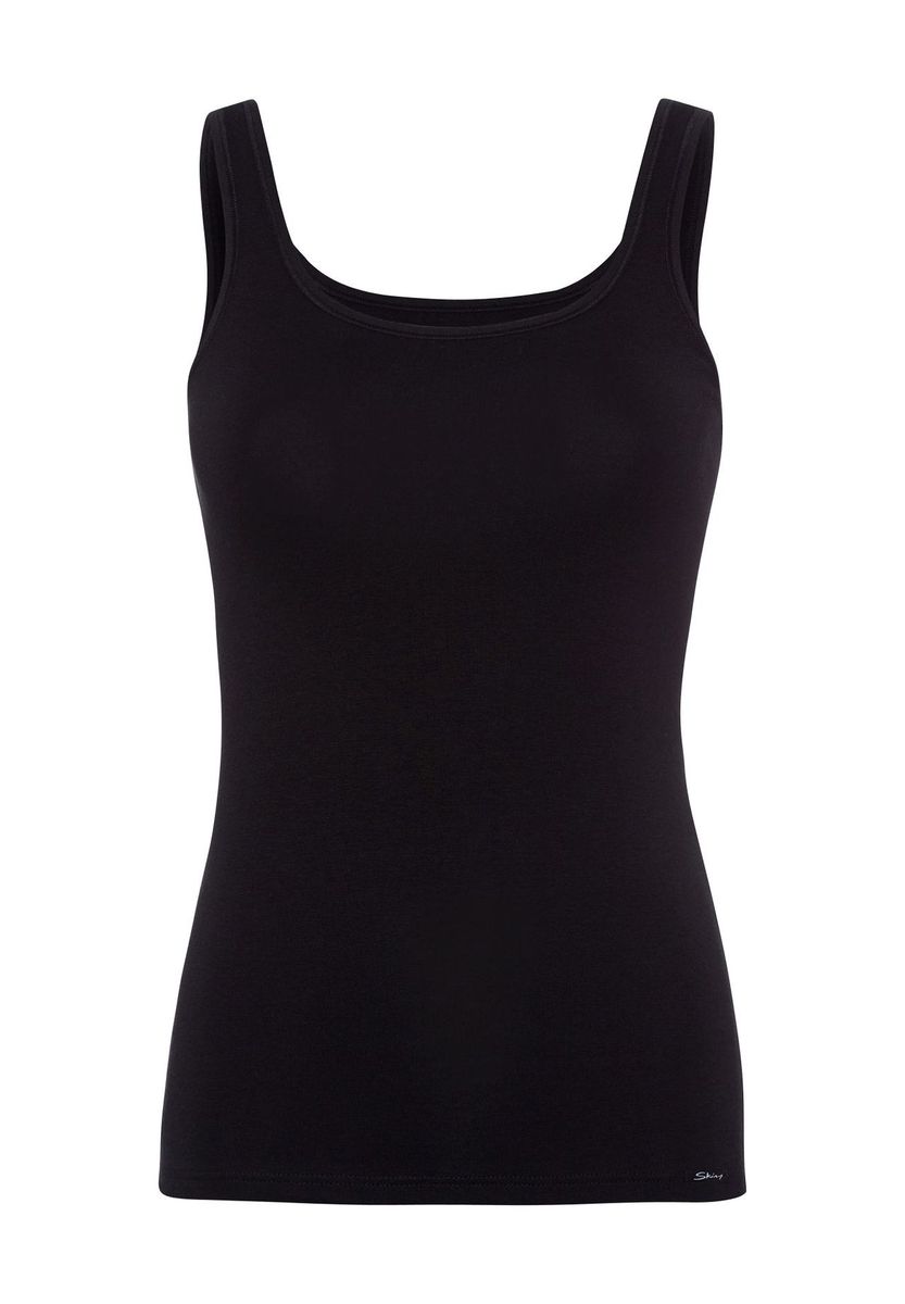 Klassisches schwarzes Baumwoll-Tanktop