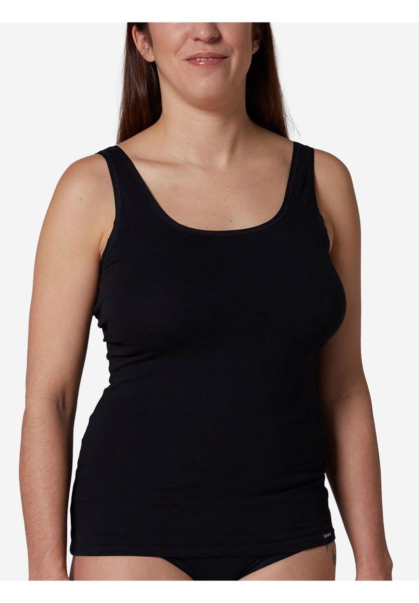 Klassisches schwarzes Baumwoll-Tanktop