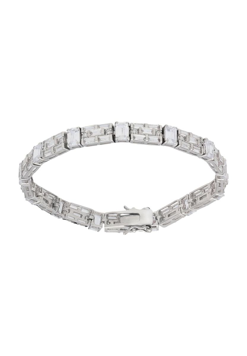 Elegantes Silber Baguette Zirkonia Armband