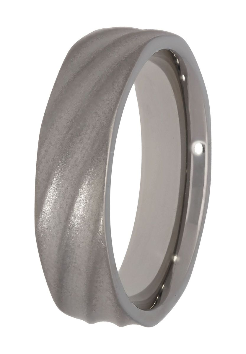 Texturierter Titan-Ring im Wellendesign