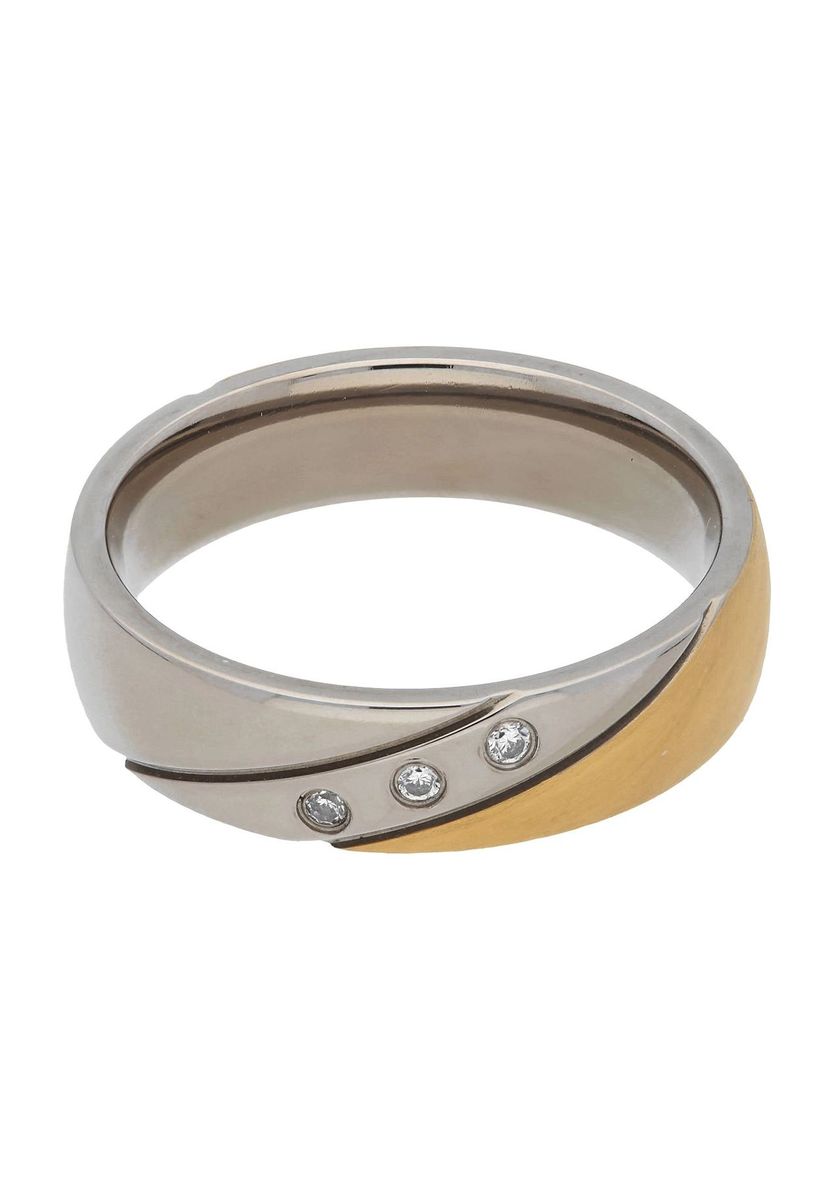 Eleganter Bicolor Titanring mit Zirkonia