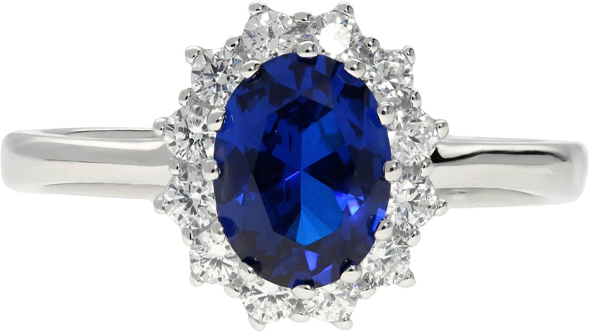 Halo Ring mit blauem Spinellzentrum