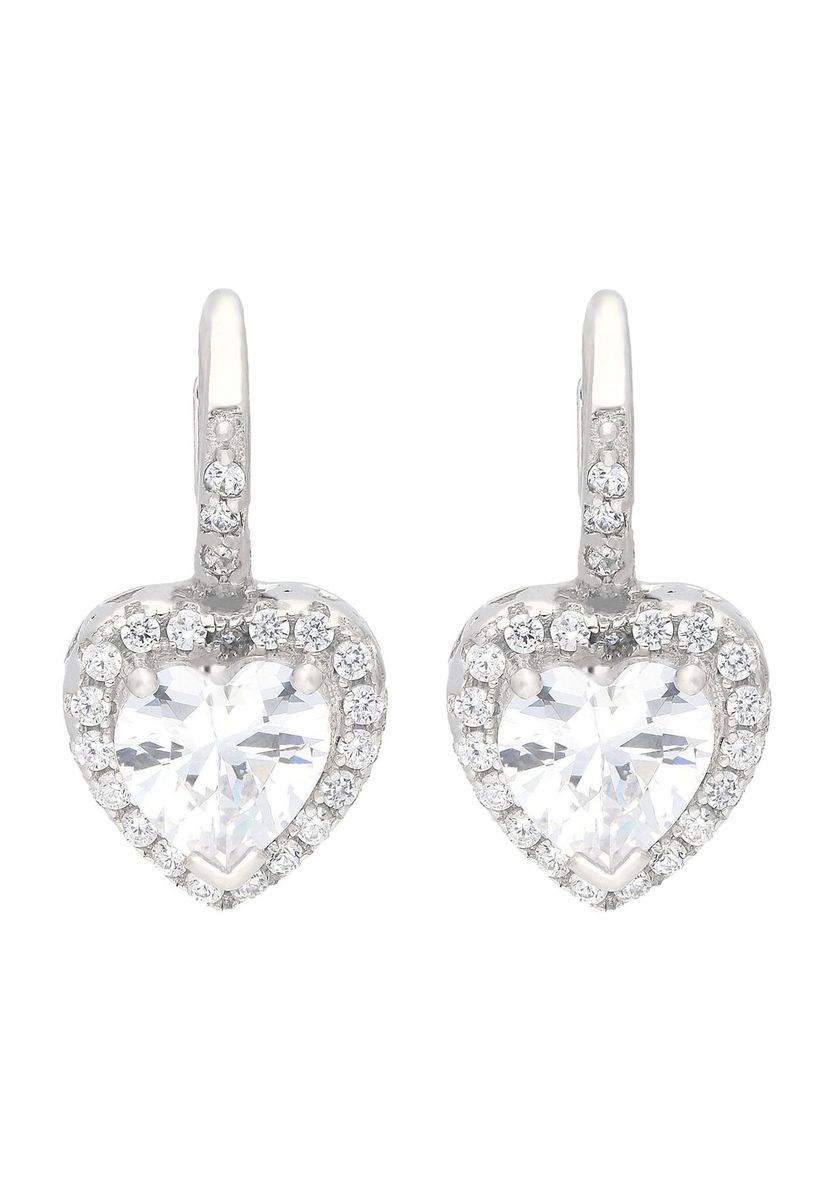 Funkelnde Herz Ohrhänger aus Sterlingsilber