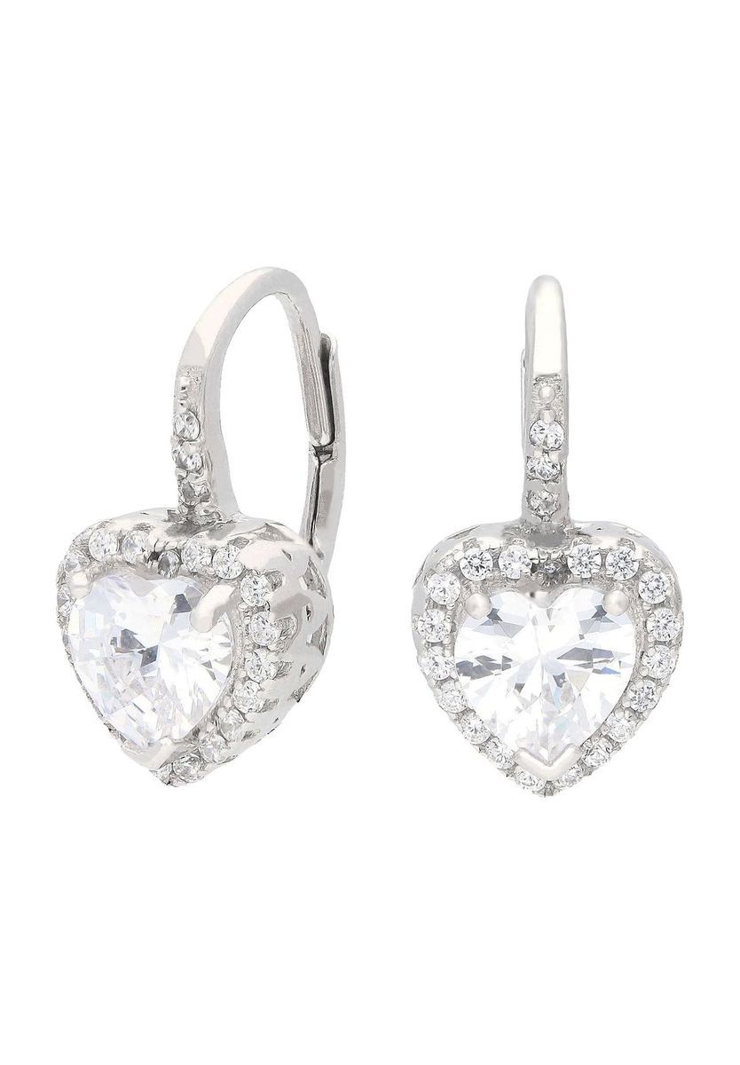 Funkelnde Herz Ohrhänger aus Sterlingsilber
