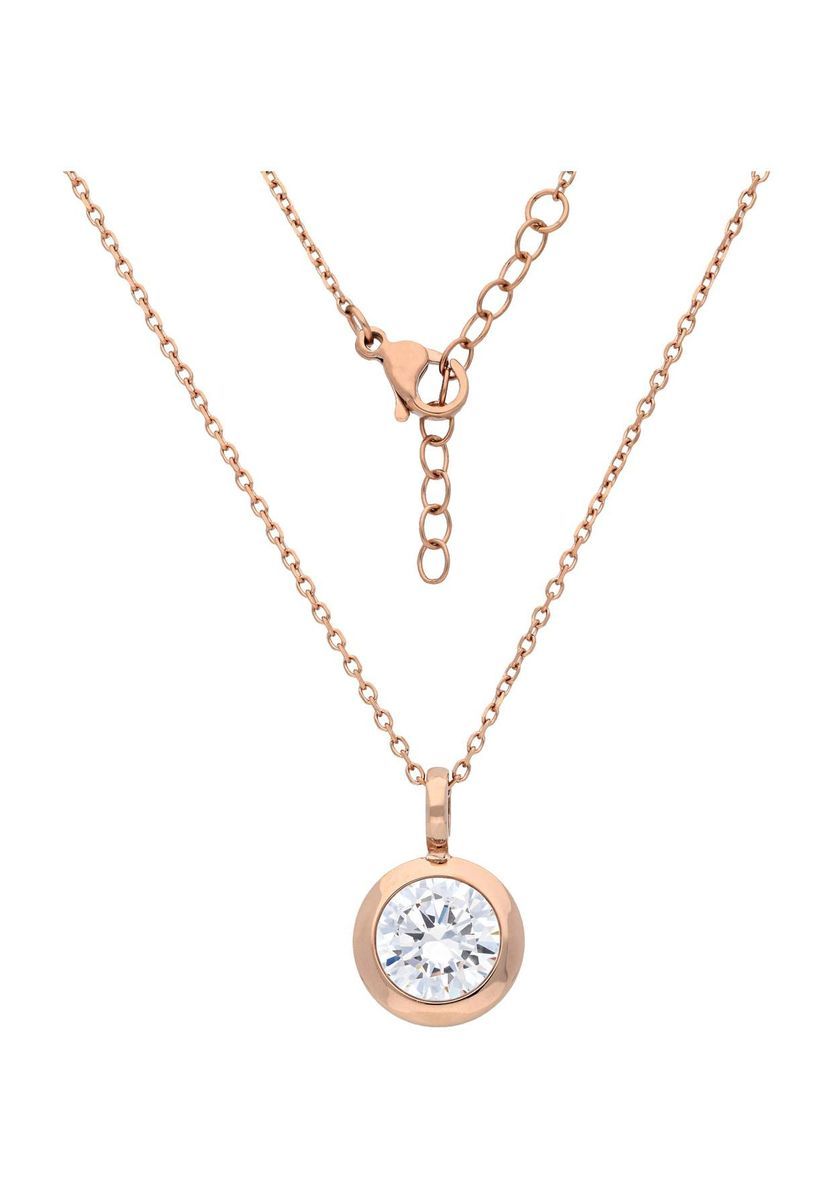 Roségoldene Halskette mit Edelstahl-Anhänger