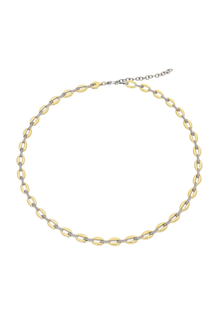 Zweifarbige Halskette mit ovalen Kettengliedern