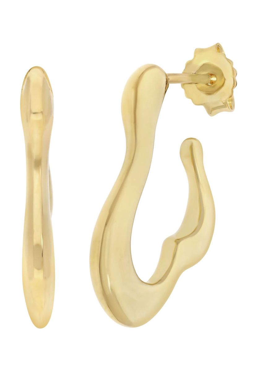 Skulpturale, vergoldete Creolen