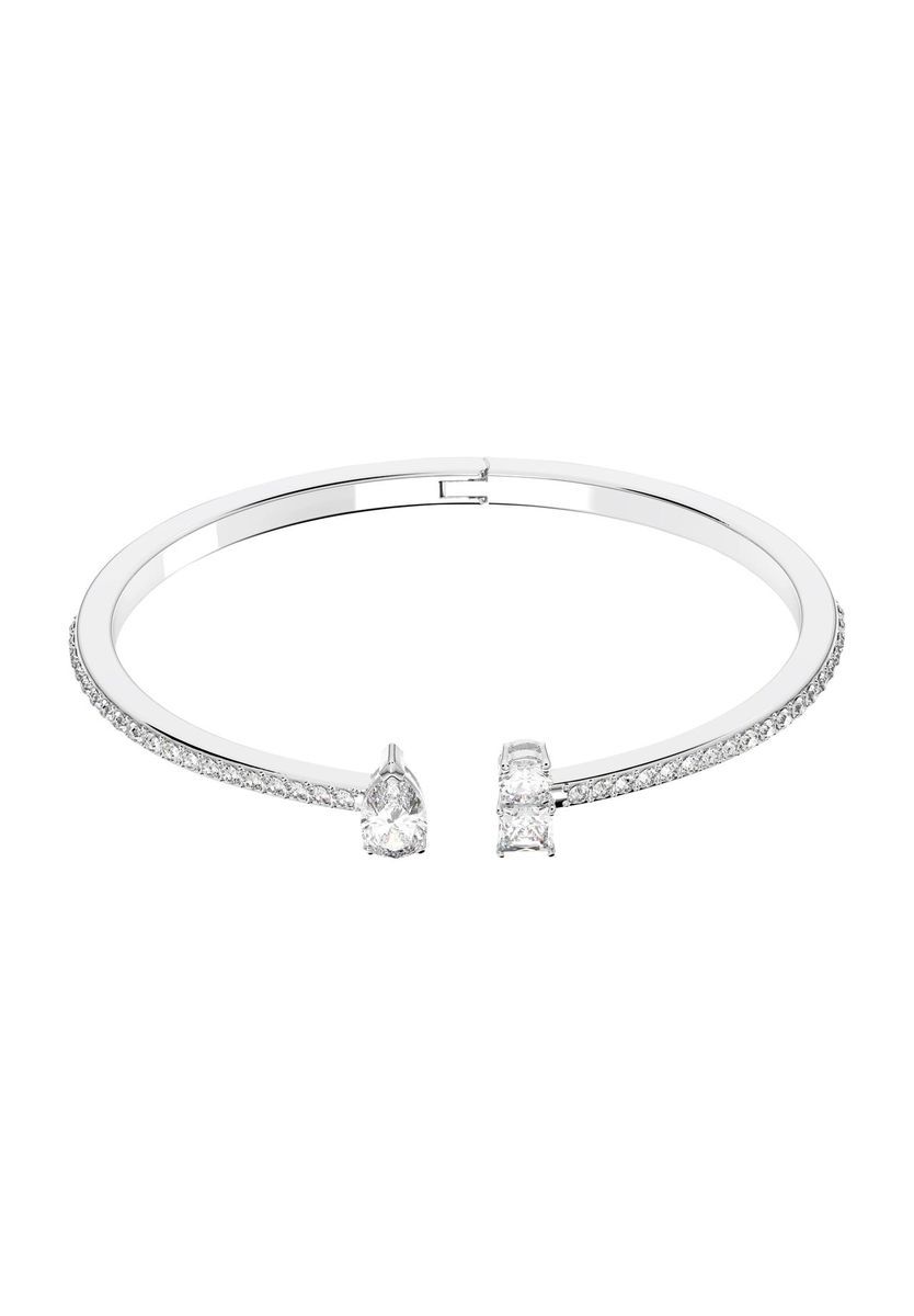 Kristallverzierter offener Armreif mit gemischten Schliffen