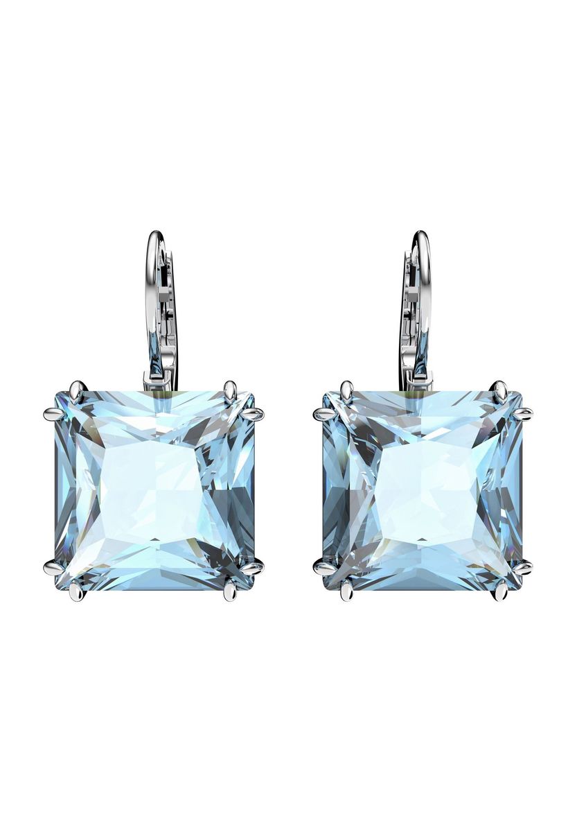 Rechteckige blaue Kristallohrringe