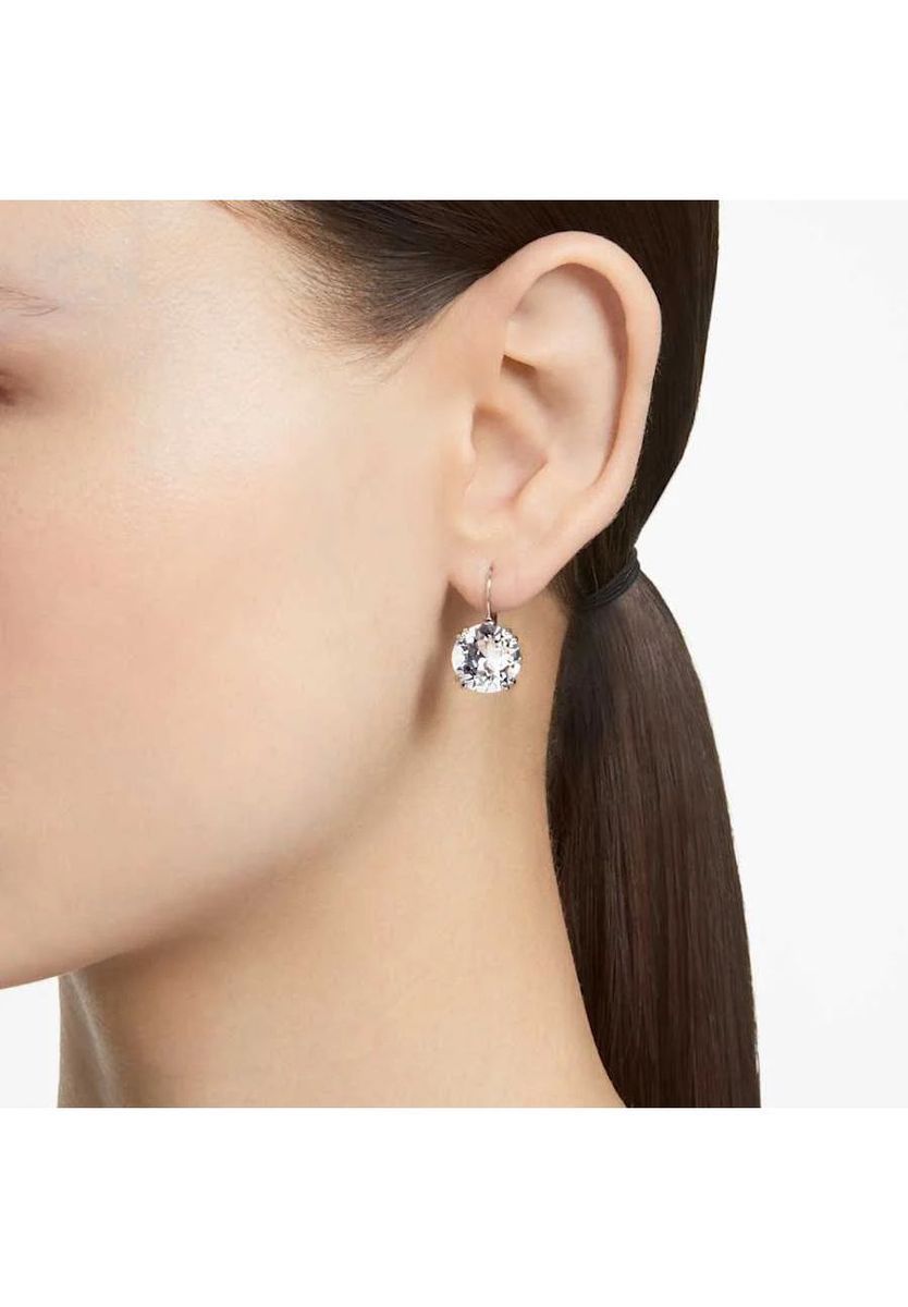 Funkelnde runde Kristall-Hängeohrringe