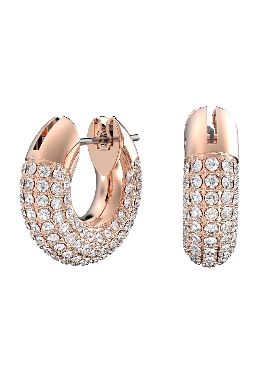 Roségold Kristall Pavé Creolen