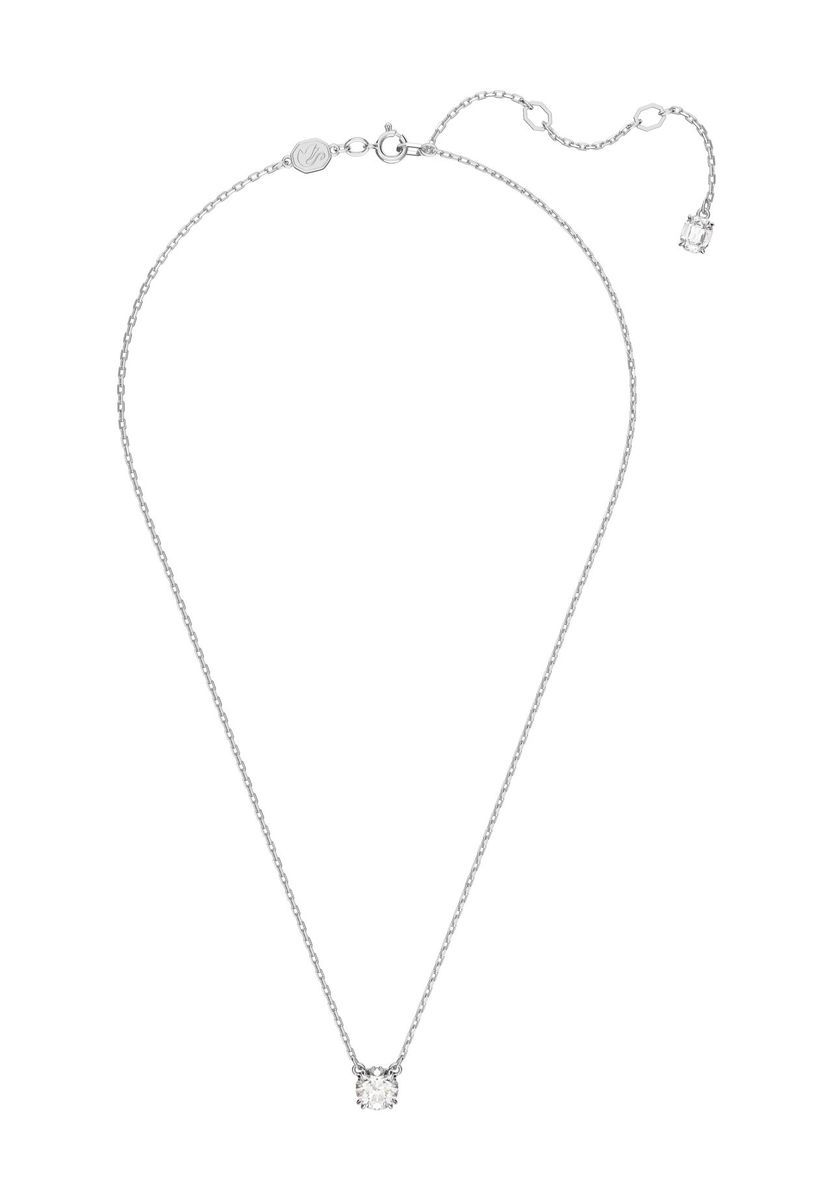 Elegante Halskette mit Kristallanhänger in Silber