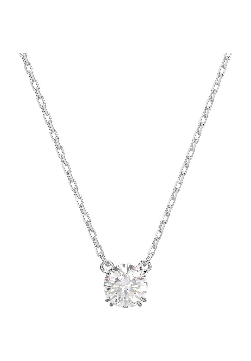 Elegante Halskette mit Kristallanhänger in Silber