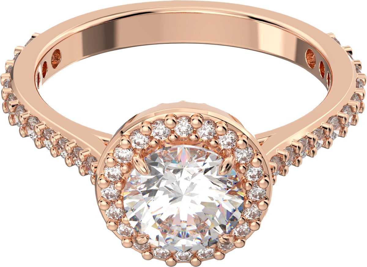 Eleganter rosé goldener Kristallring