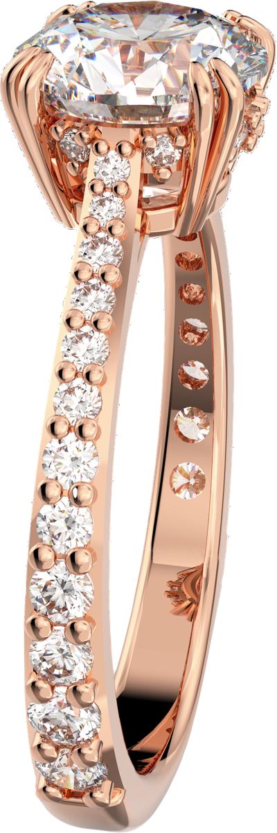 Eleganter rosé goldener Kristallring