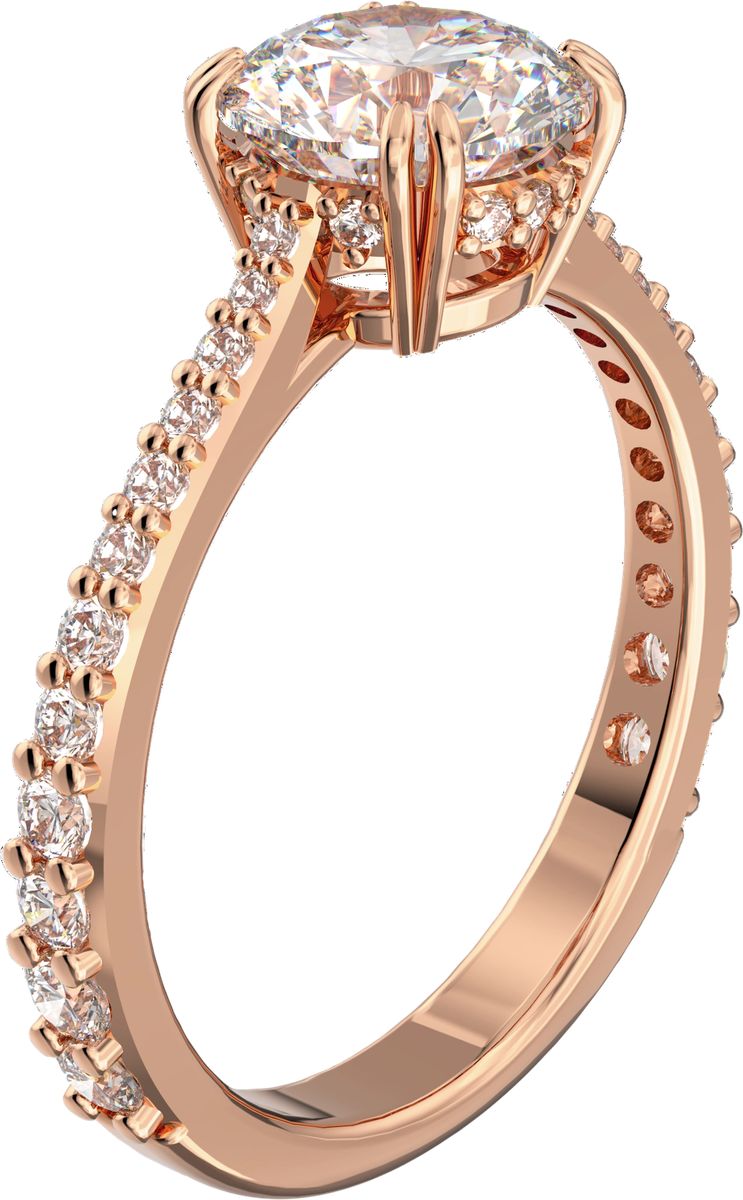 Eleganter rosé goldener Kristallring