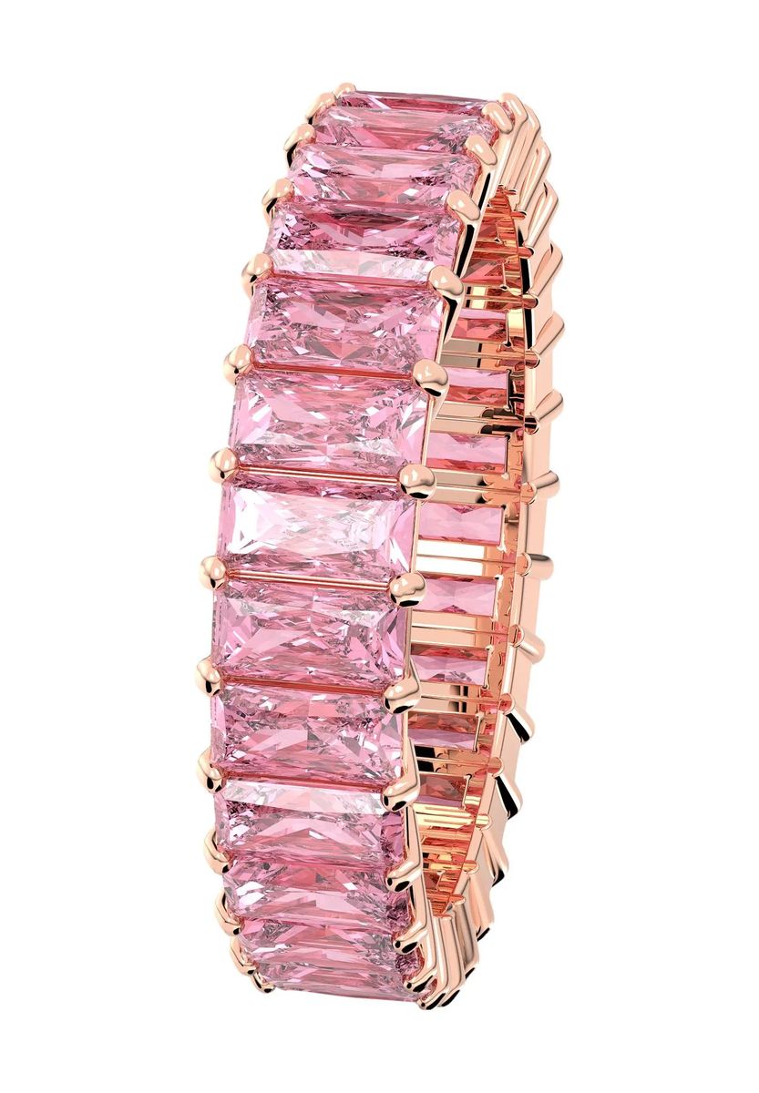 Ewigkeitsring mit pinkfarbenen Baguette-Kristallen