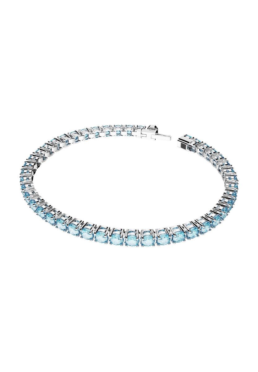 Aquamarin Kristall Tennisarmband Rhodium Finish