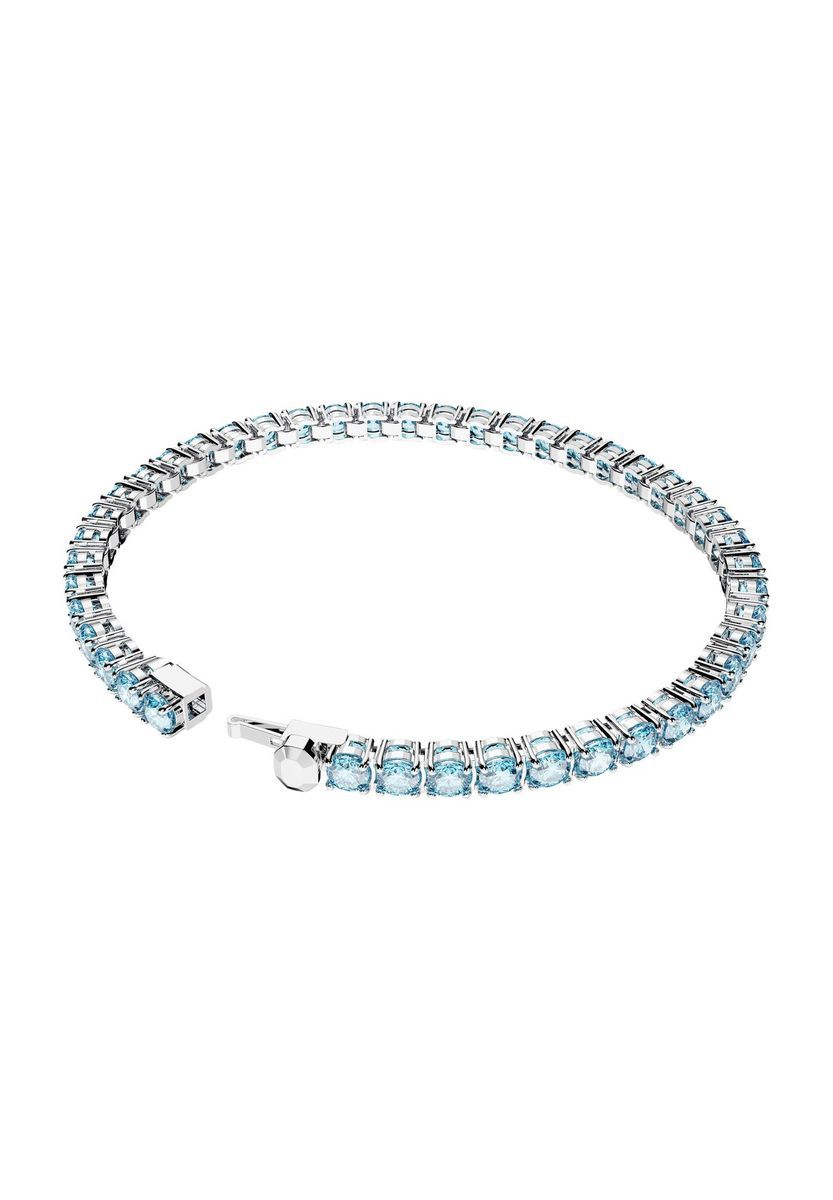 Aquamarin Kristall Tennisarmband Rhodium Finish