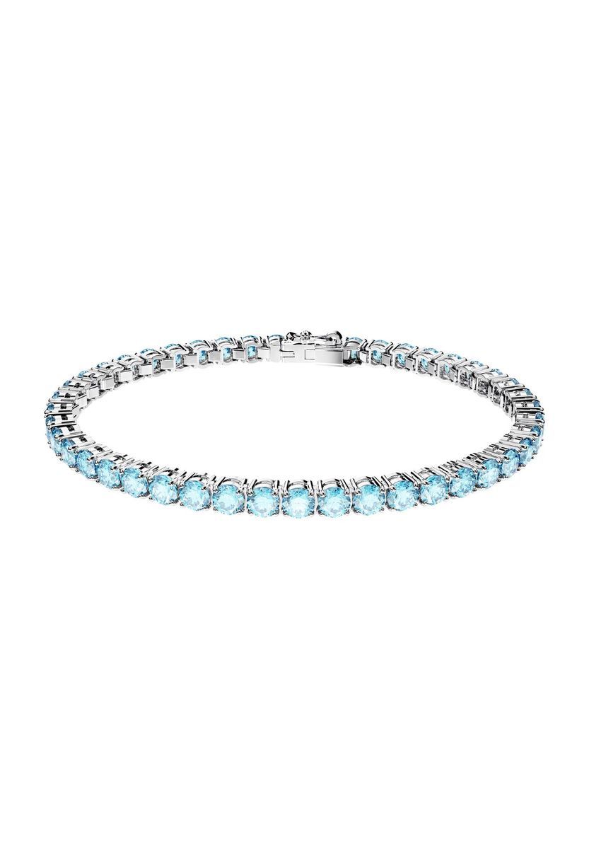 Silberfarbenes Armband mit Aqua-Kristall
