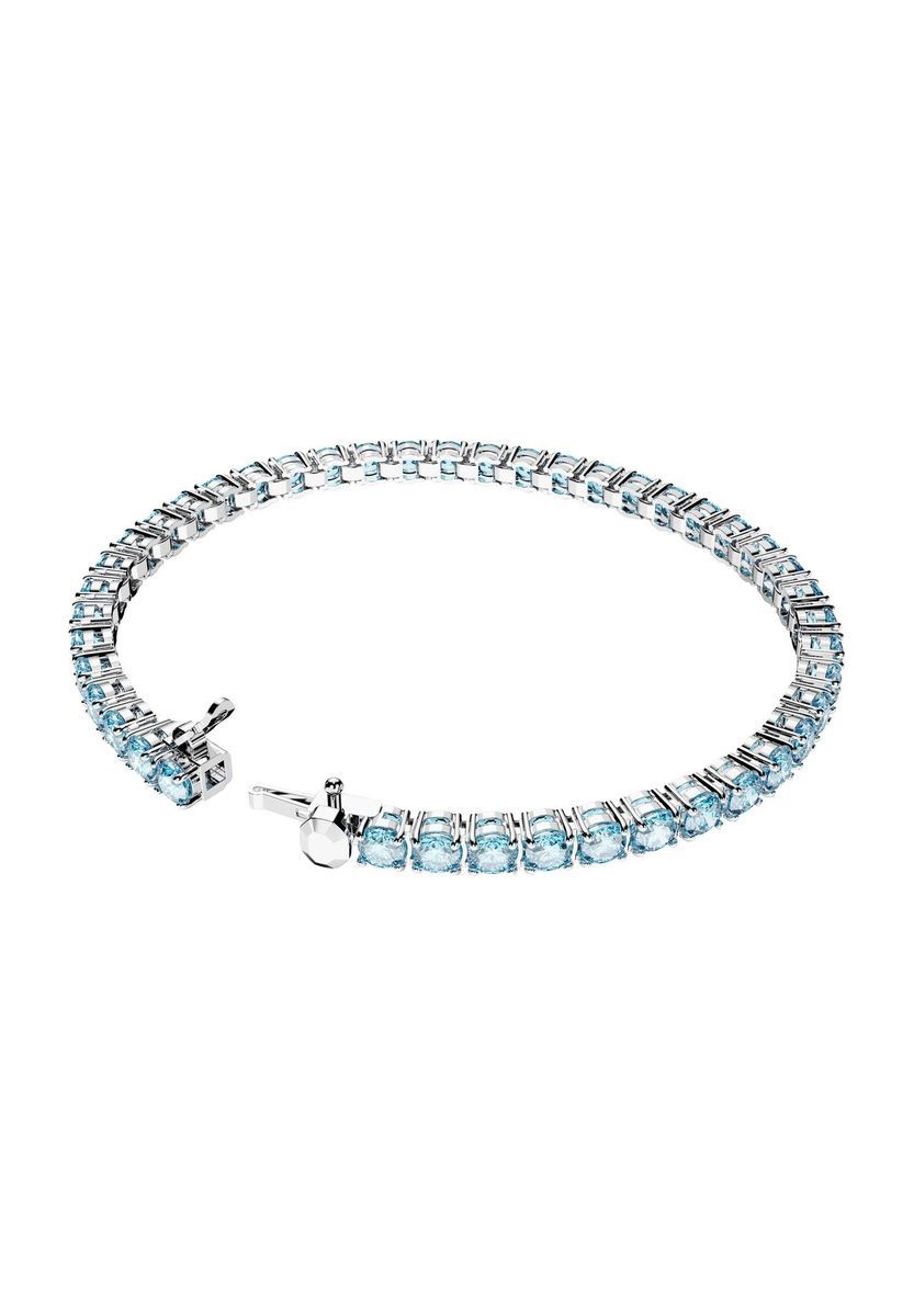 Silberfarbenes Armband mit Aqua-Kristall