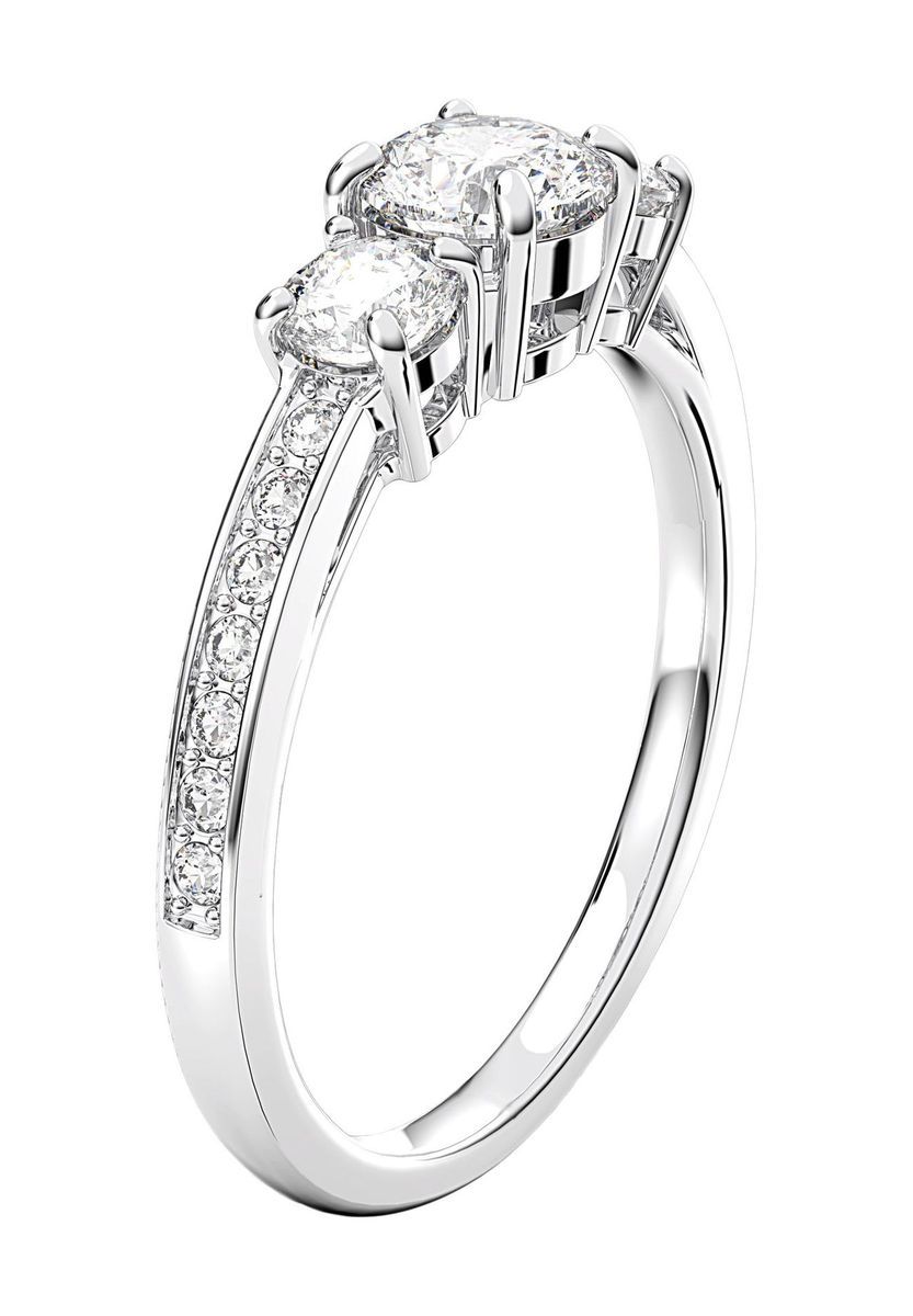 Eleganter Silber Kristall Trio Ring