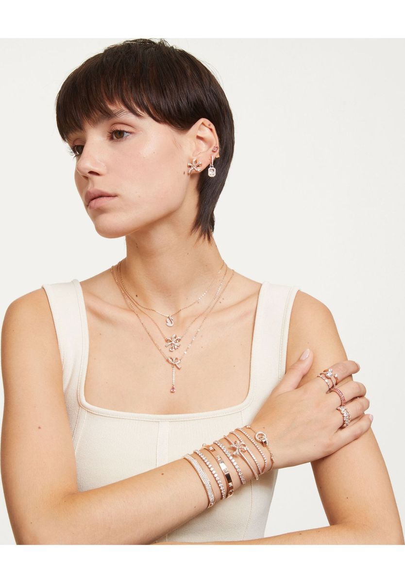 Roségoldenes Tennisarmband mit Kristallen