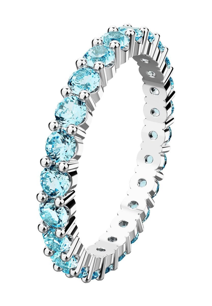 Ewigkeitsring mit runden blauen Kristallen