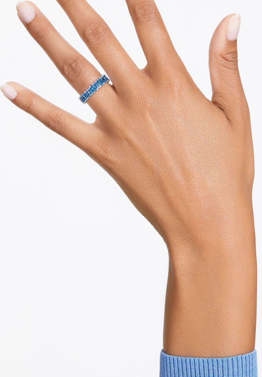 Ewigkeitsring mit runden blauen Kristallen