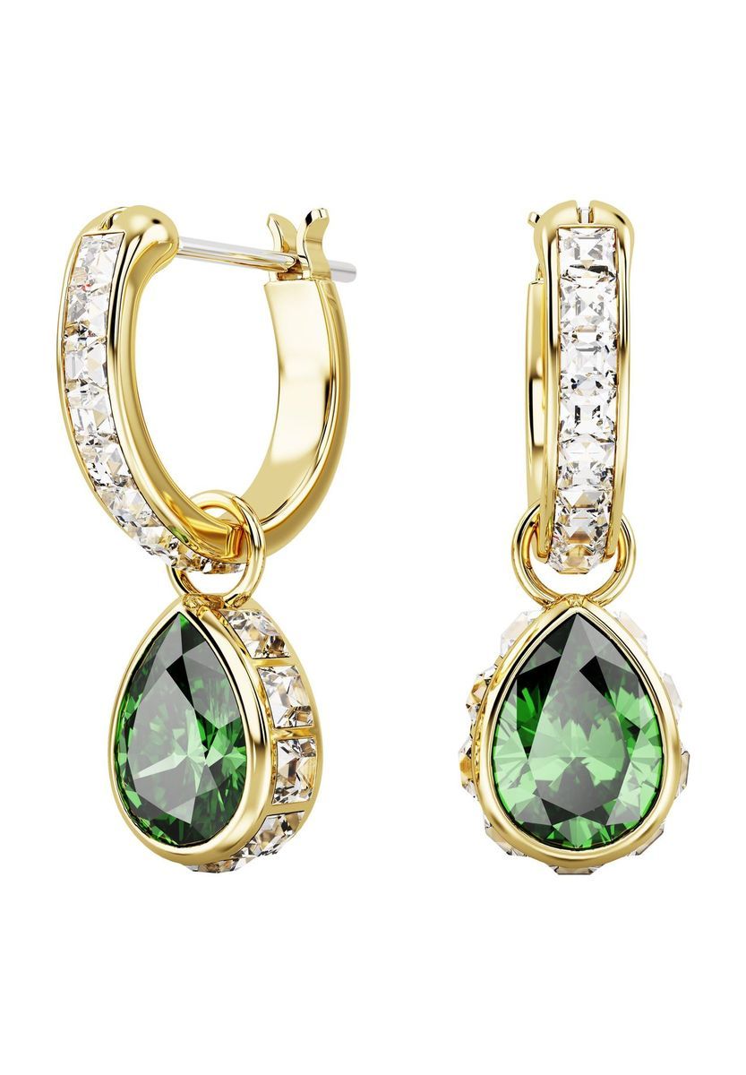 Grüne tropfenförmige Kristall-Ohrhänger