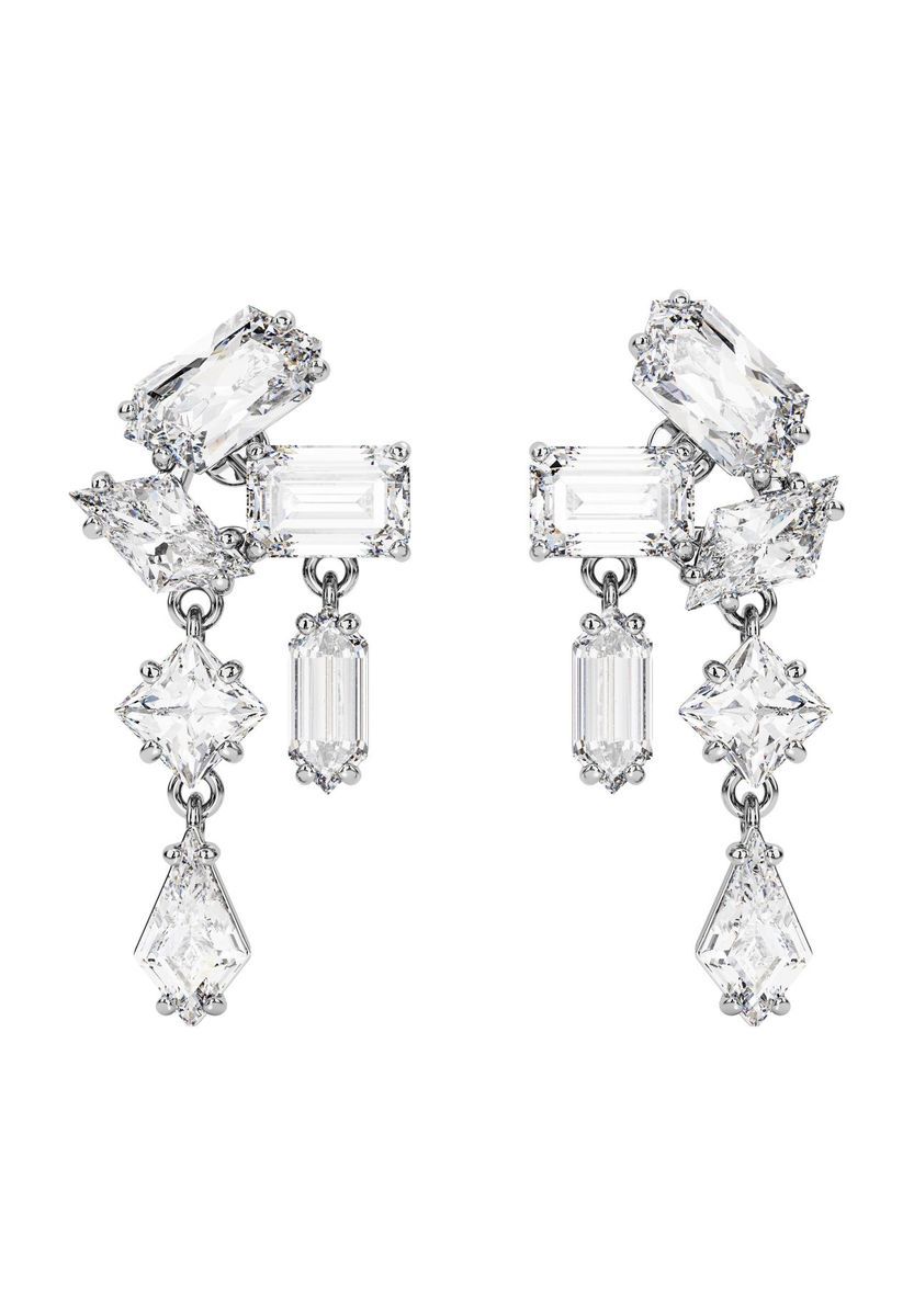 Funkelnde silberfarbene Kristall-Ohrhänger