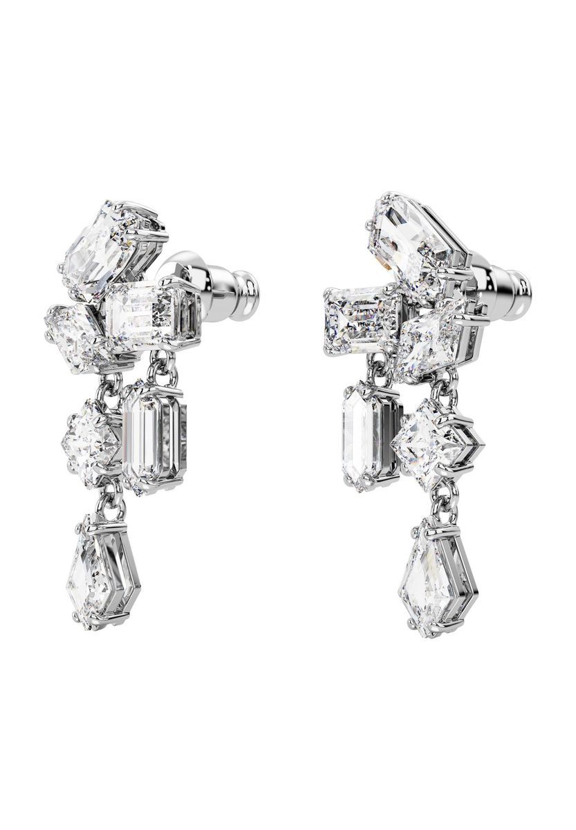 Funkelnde silberfarbene Kristall-Ohrhänger