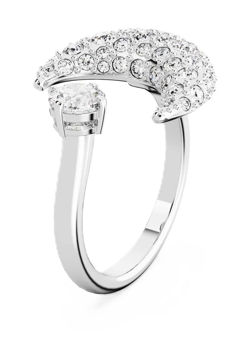 Kristall-besetzter Halbmond Cocktailring