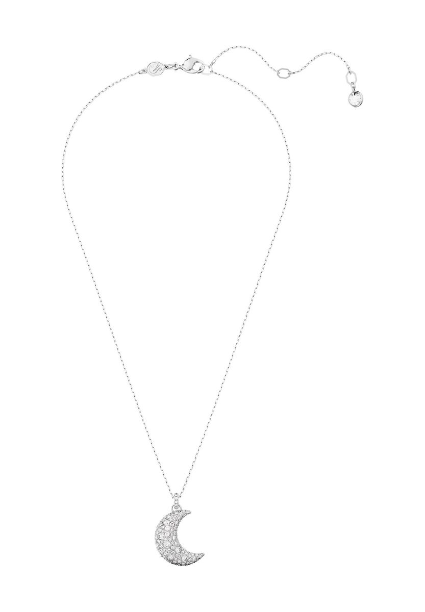 Kristall-Pavé-Mondsichel-Anhänger-Halskette