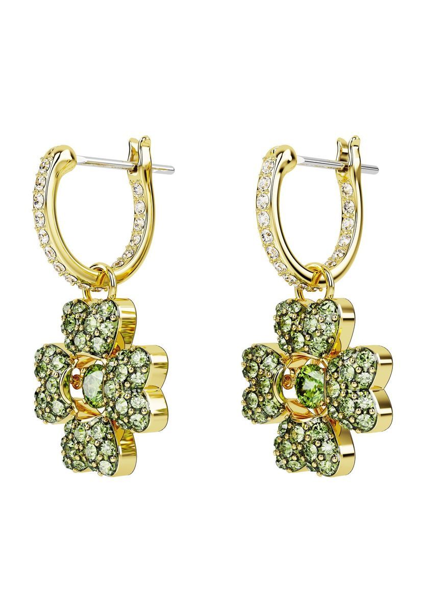 Glücksklee Goldton Hängeohrringe