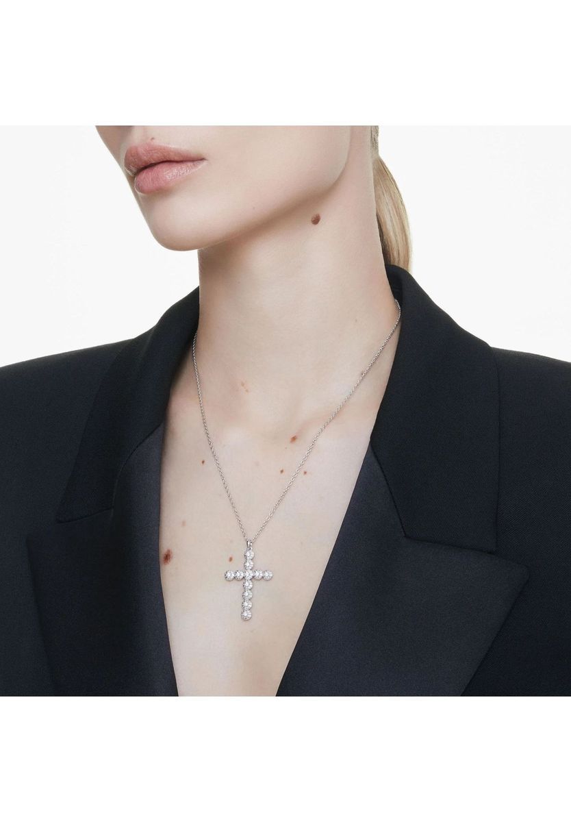 Funkelnde Halskette mit Kreuzanhänger aus Kristallen