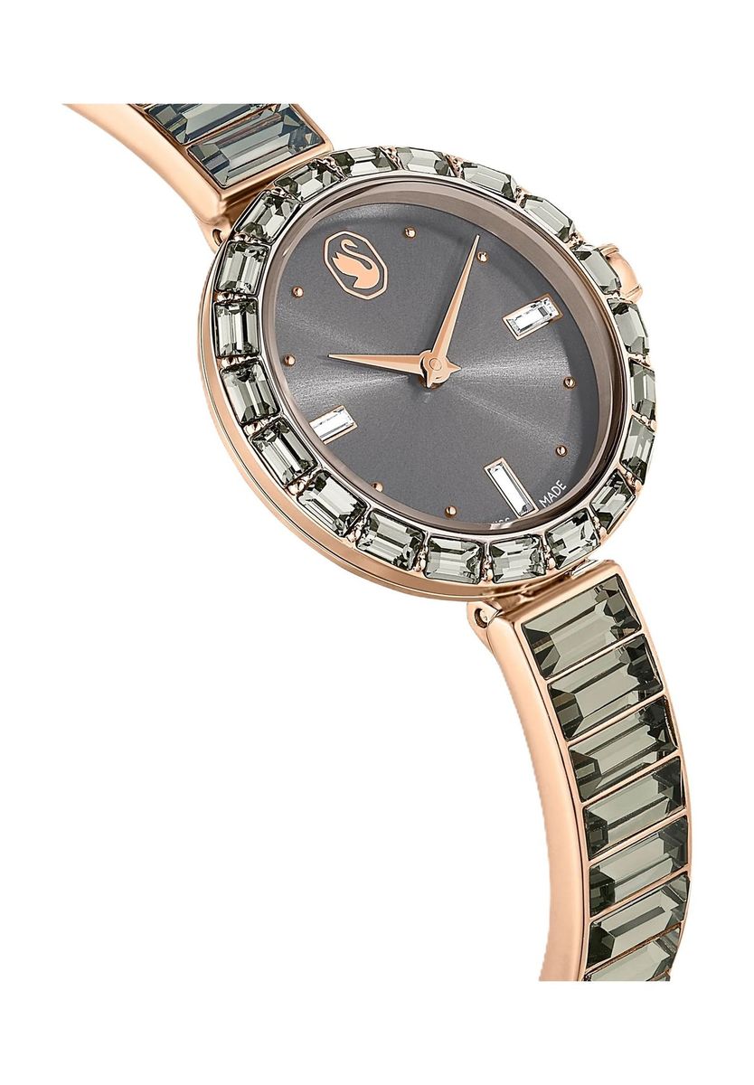 Roségold Armbanduhr mit Kristallakzenten