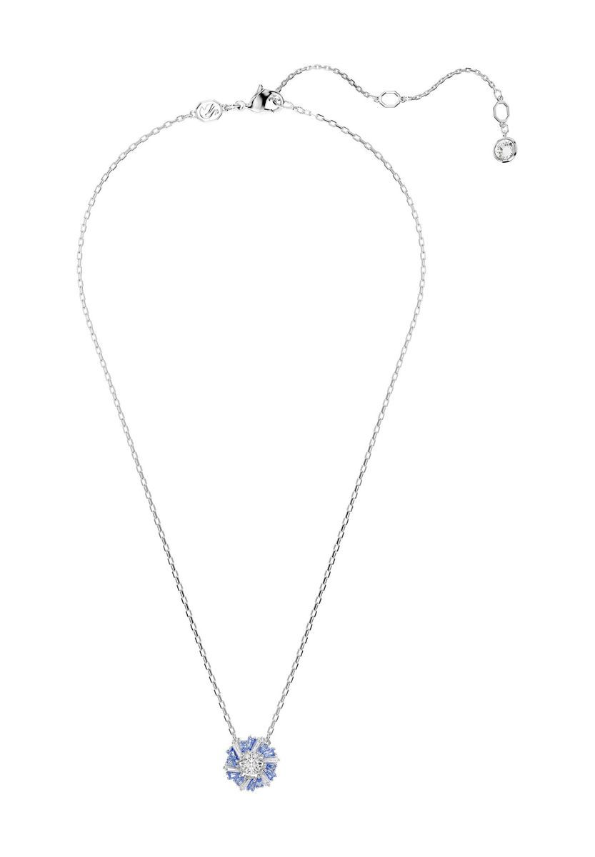 Blaue Zirkonia Blüten Anhänger Halskette