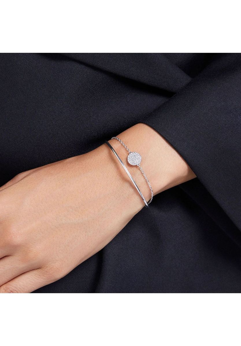 Funkelndes Silber Kristallkugel Armband