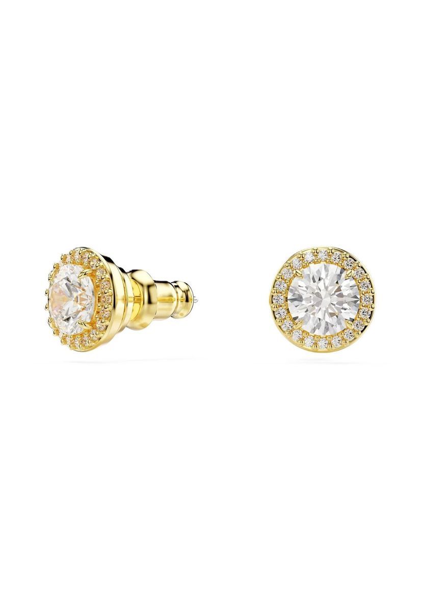 Kristall-Halo-Ohrstecker Goldton