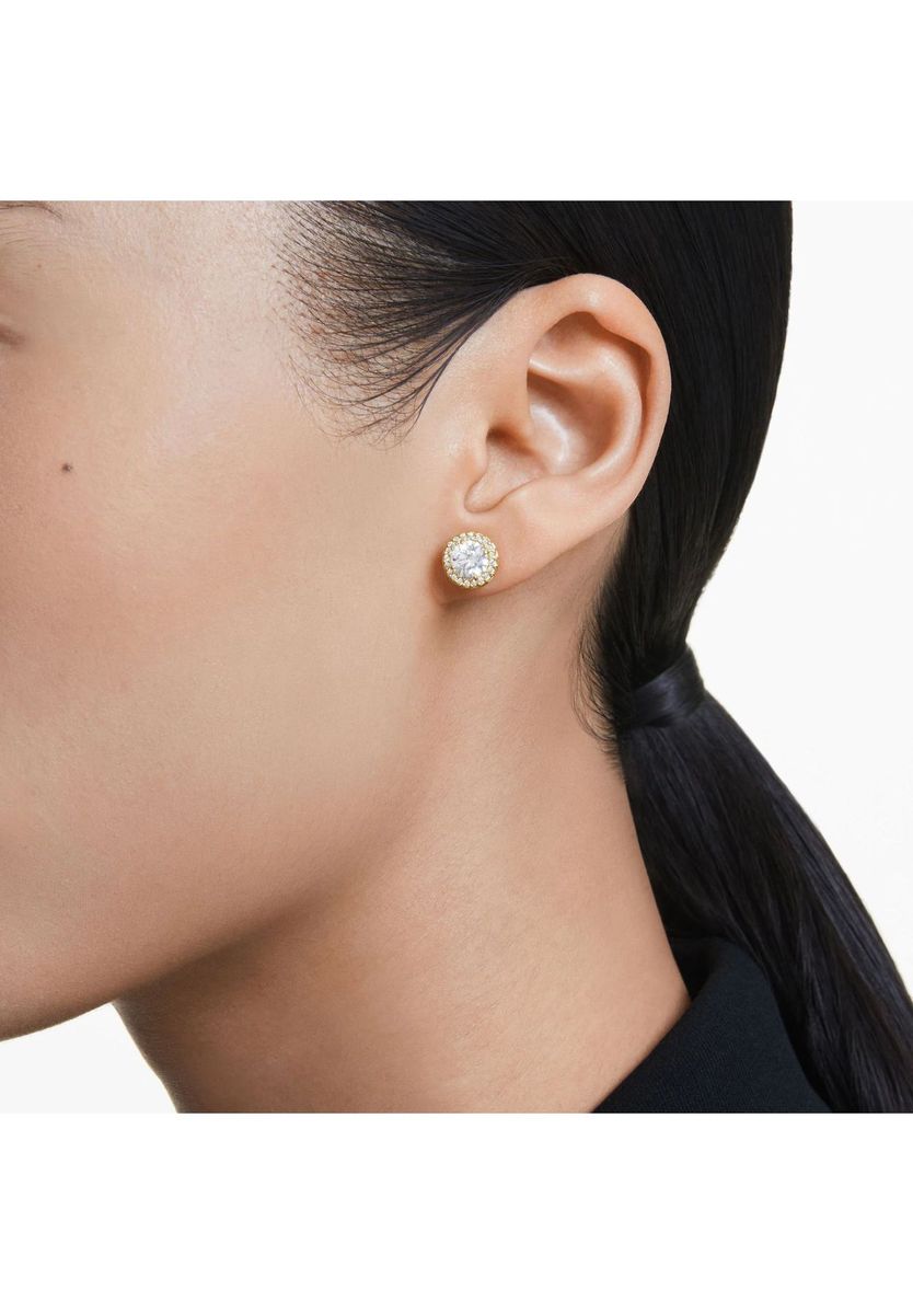 Kristall-Halo-Ohrstecker Goldton