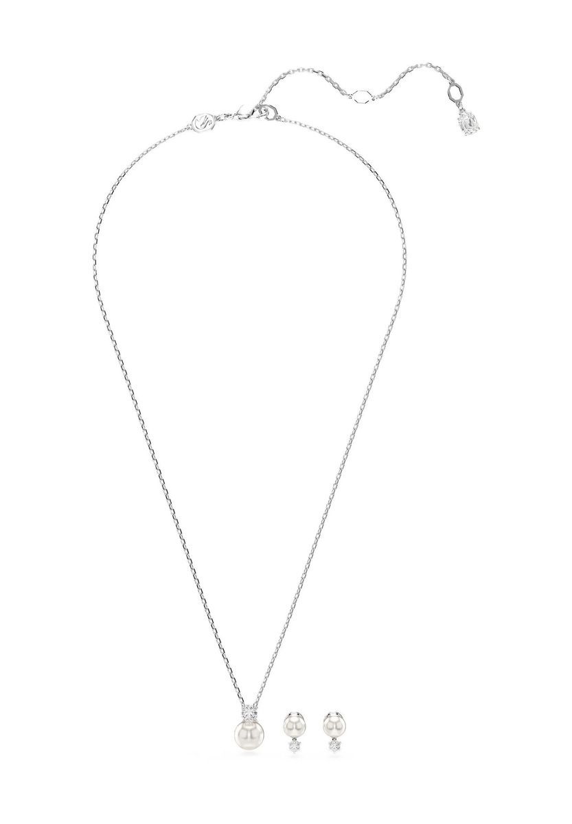 Perlenanhänger Halskette und Ohrstecker Set