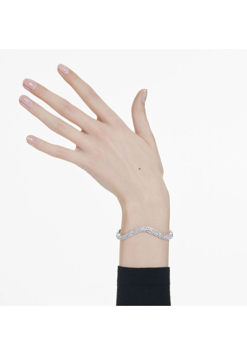 Kristall-Pavé Wellen Armreif