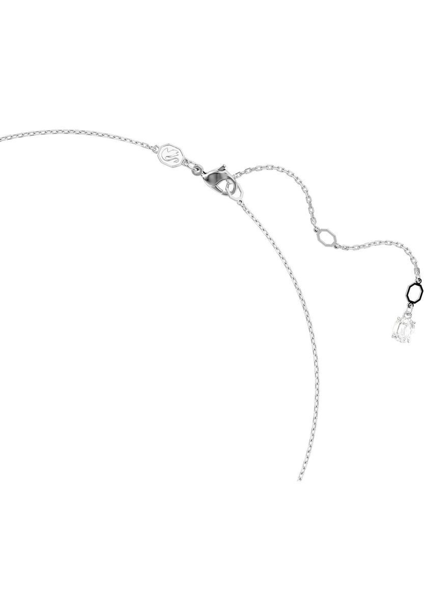 Elegante silberfarbene Halskette mit Kristalltropfen