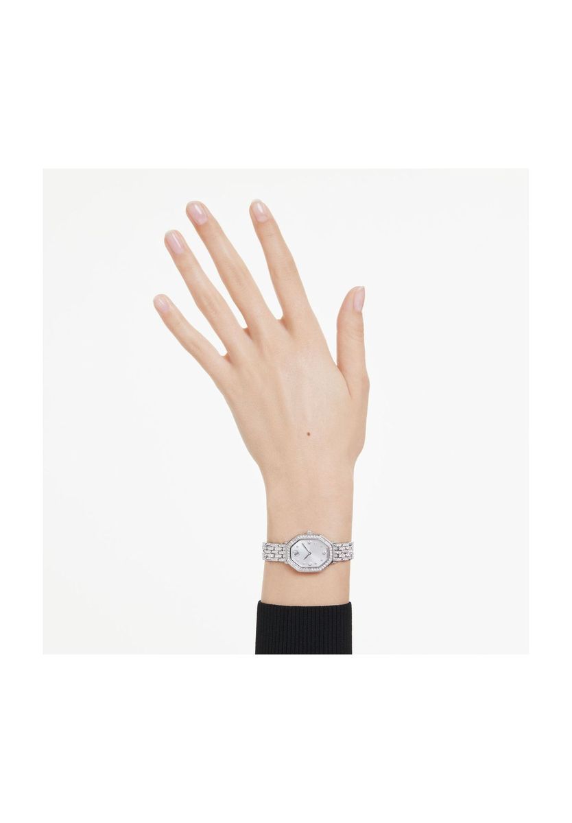 Achteckige Damenuhr mit Kristallakzenten